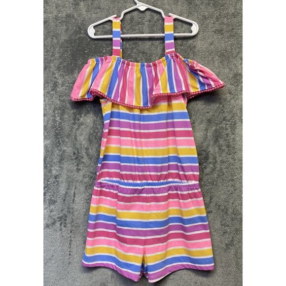 Tommy Bahama Colorful Stripes Shorts Pull On Romper Girl's Size L 10-12 NWOT - Picture 3 of 6